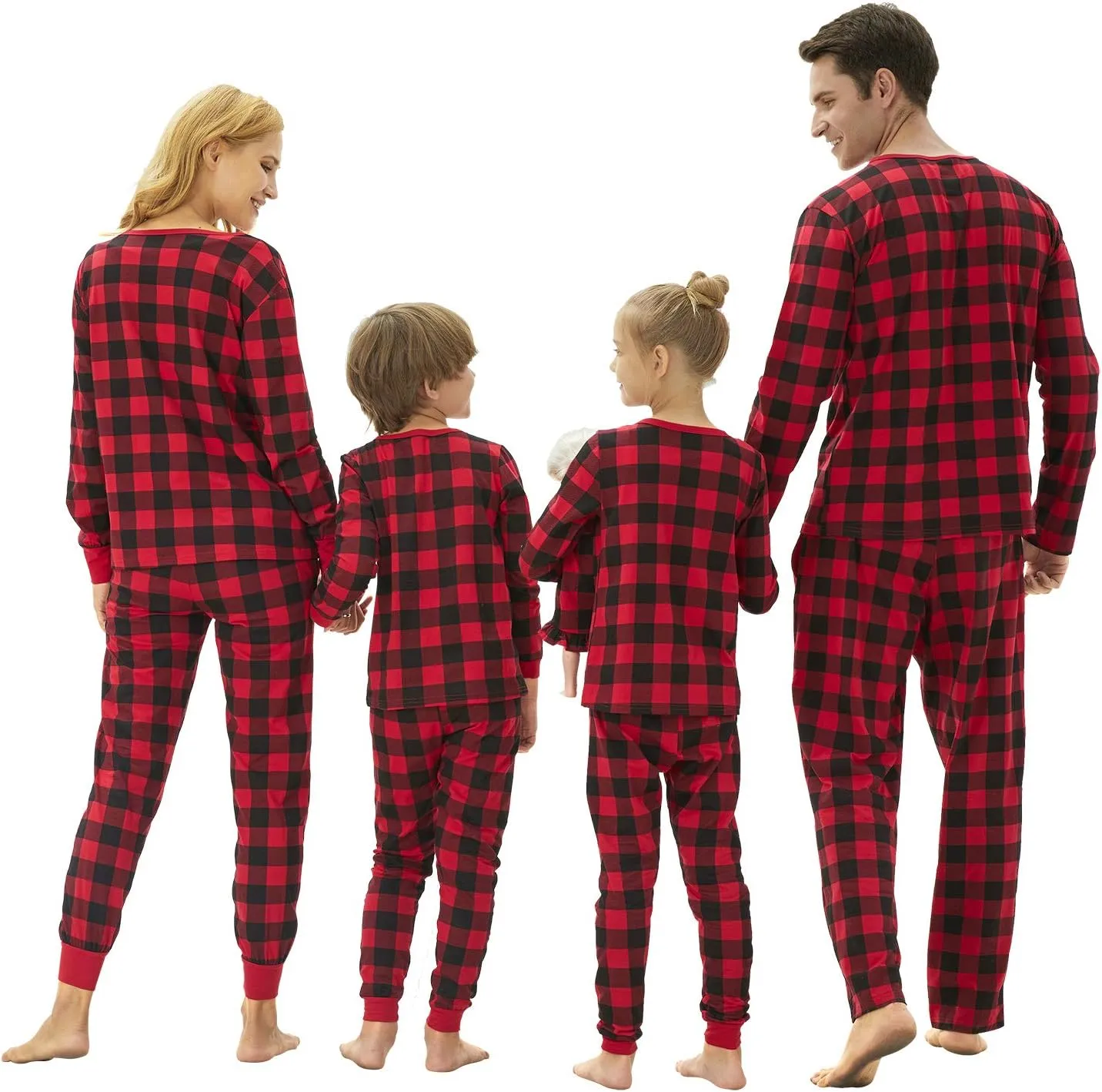 Tebbis Family Christmas Pajamas PJS Matching Set Adult Kids Baby Pet Dog & Doll Cotton