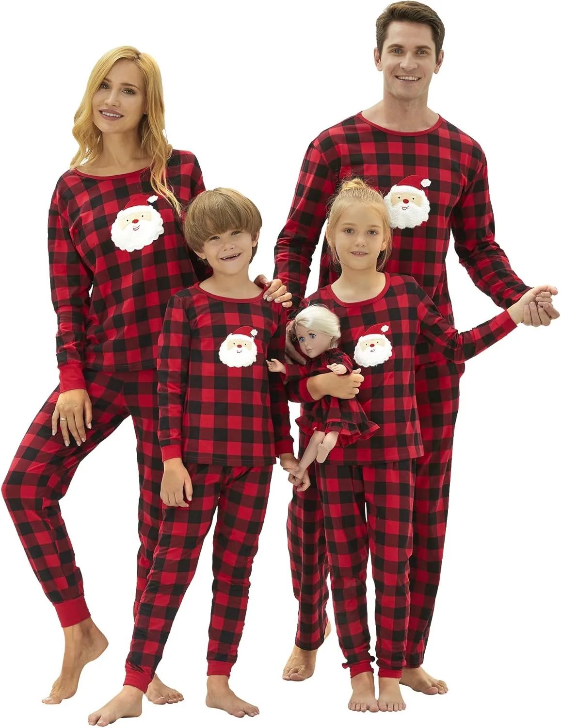 Tebbis Family Christmas Pajamas PJS Matching Set Adult Kids Baby Pet Dog & Doll Cotton