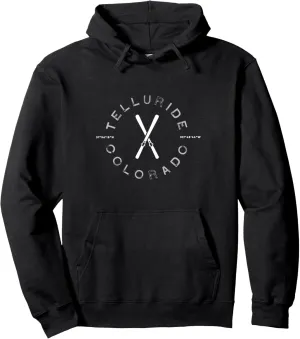 Telluride CO Vintage Graphic Skiing Hoodie Sweatshirt Pullover Hoodie