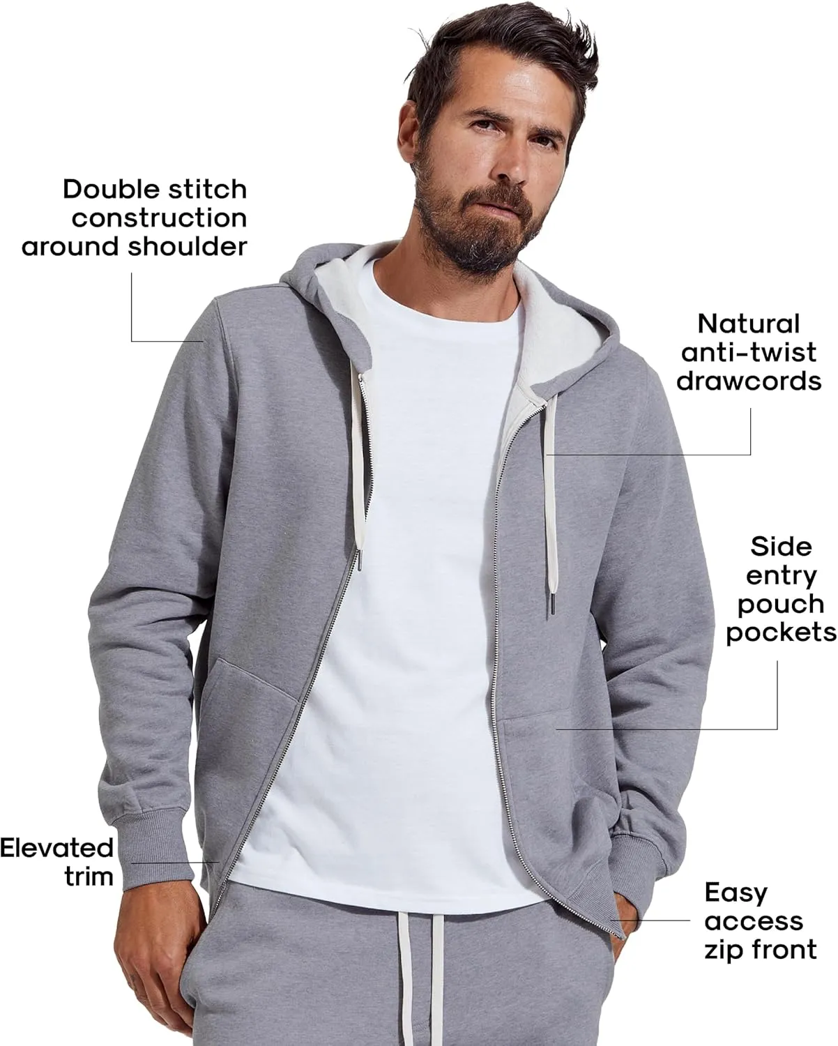 True Classic Mens Hoodies  Fleece Pullover, Zip-Up Hoodies for Men & Active Mens Hooded Sweatshirts