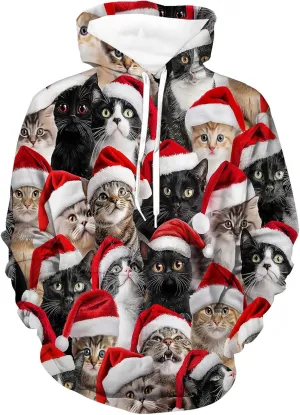 Unisex Hoodies 3D Print Pullover Hooded Sweatshirt Hoodies with Big Pockets for Men
