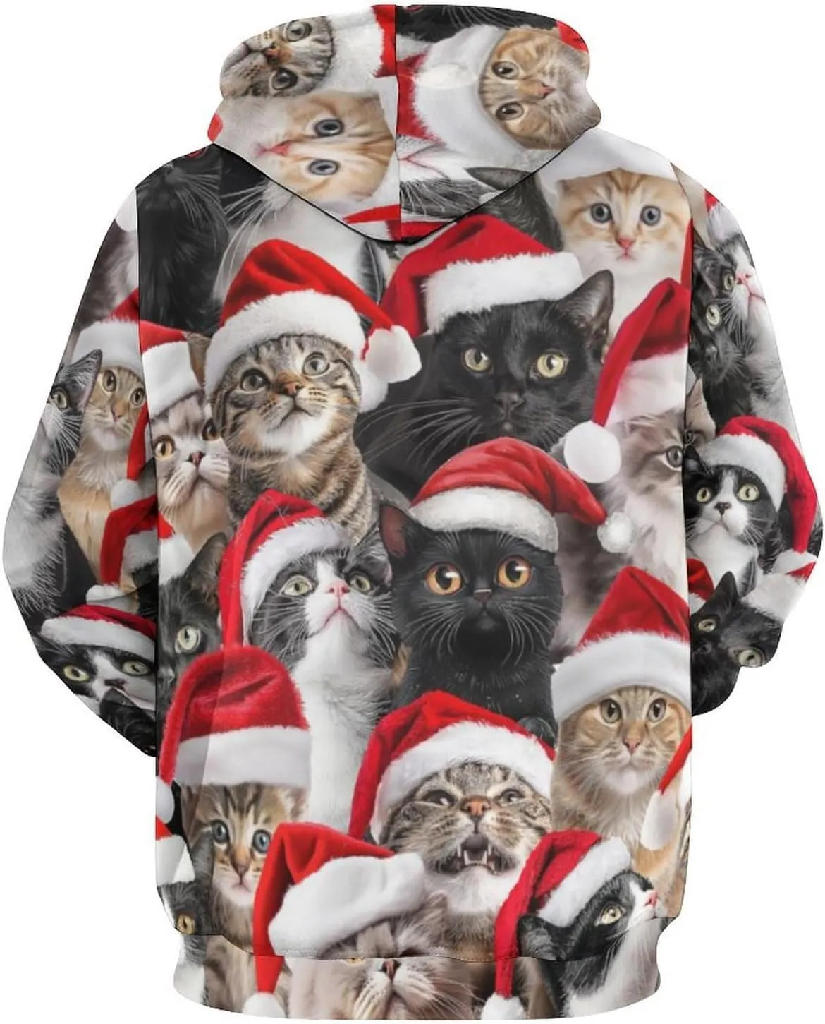Unisex Hoodies 3D Print Pullover Hooded Sweatshirt Hoodies with Big Pockets for Men
