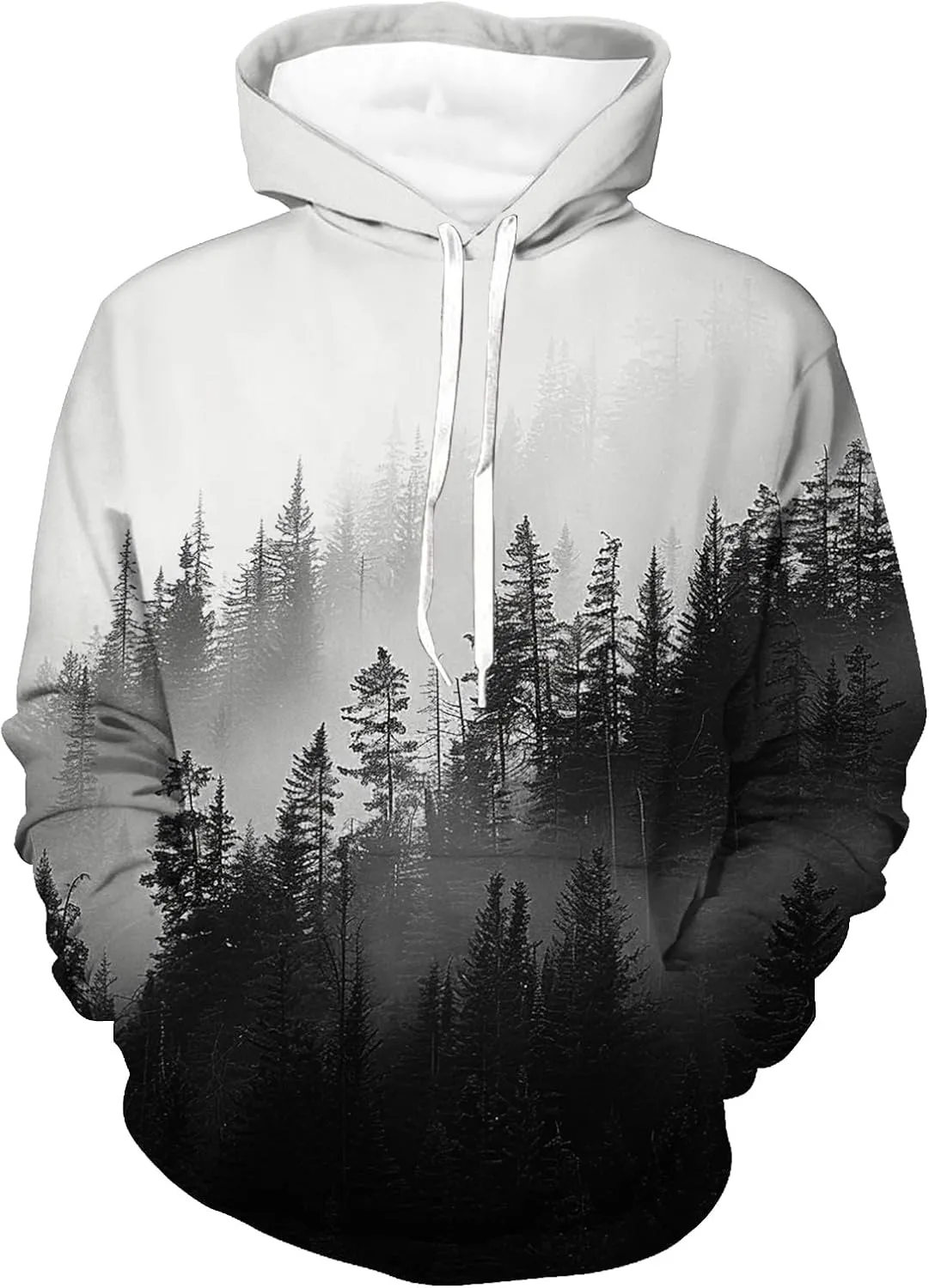 Unisex Hoodies 3D Print Pullover Hooded Sweatshirt Hoodies with Big Pockets for Men