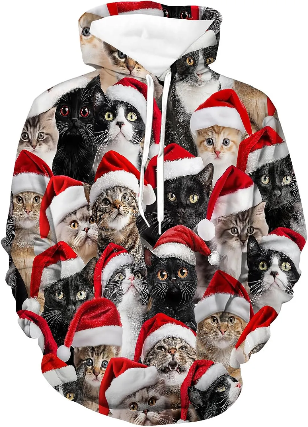 Unisex Hoodies 3D Print Pullover Hooded Sweatshirt Hoodies with Big Pockets for Men