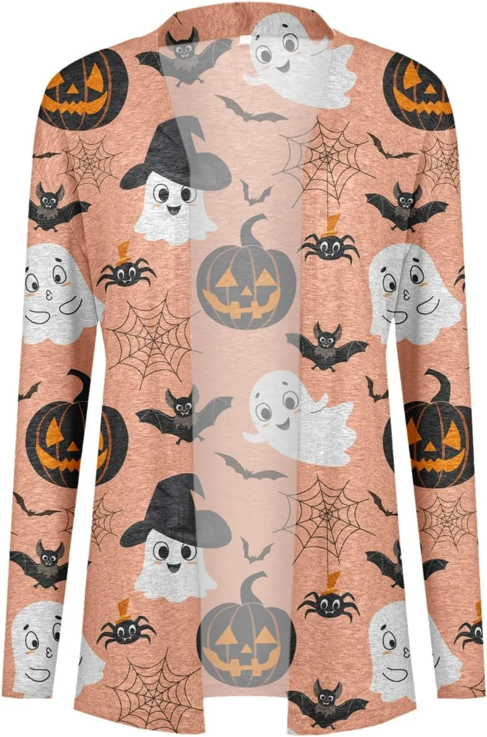 Women Cardigans Women's Long Sleeved Halloween Printed Pocket Cardigan Cardigans for Women Leopard