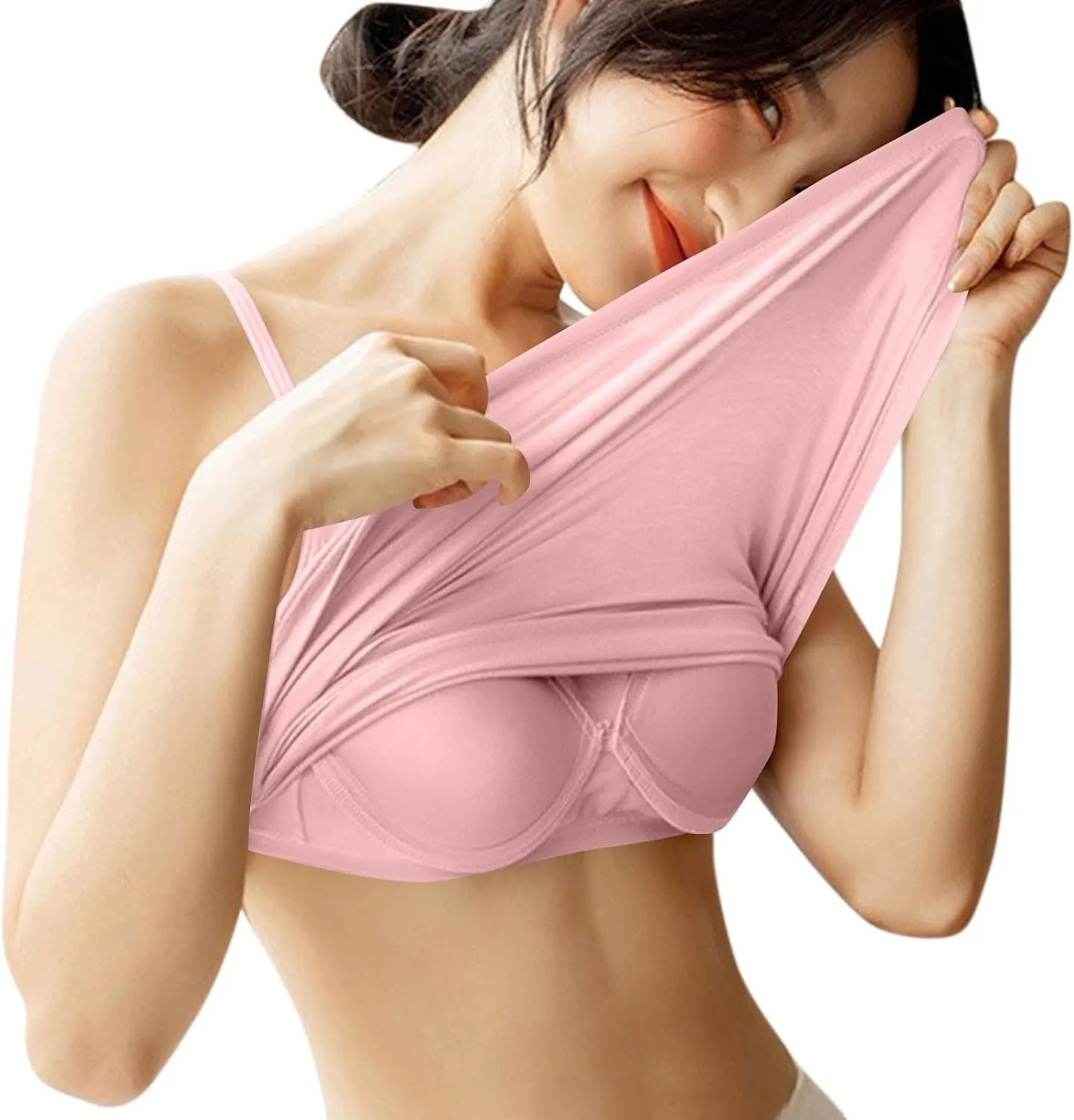 Women's Built-in Bra Tank Tops Adjustable Strap Wire-Free Camisole Padded Workout Yoga Daily Shelf Bra Undershirts
