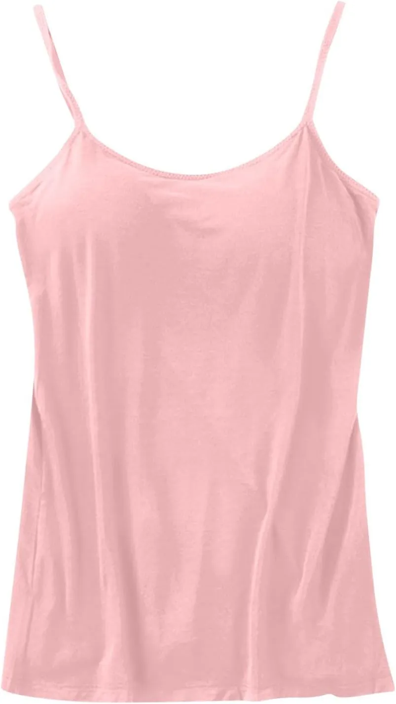 Women's Built-in Bra Tank Tops Adjustable Strap Wire-Free Camisole Padded Workout Yoga Daily Shelf Bra Undershirts