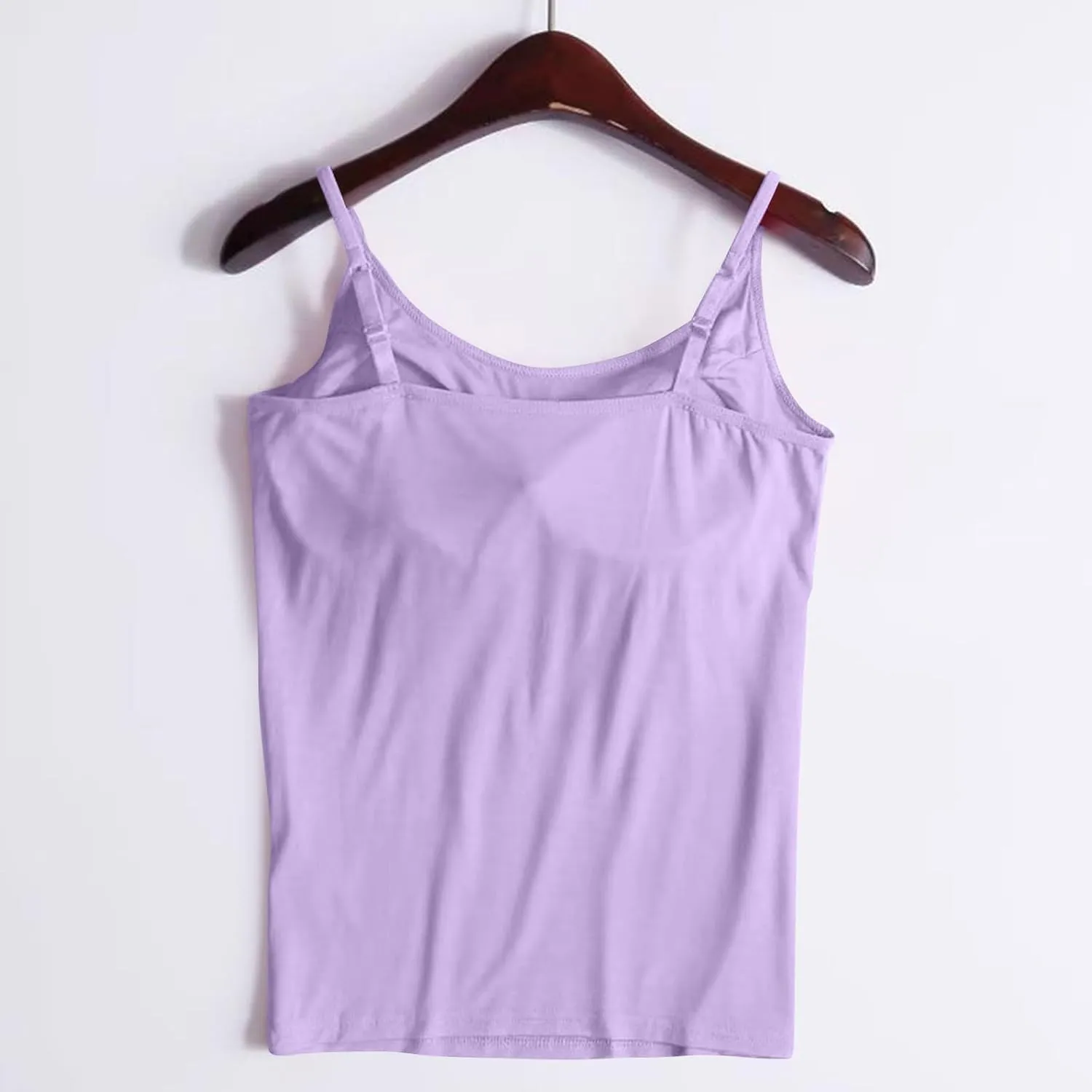 Women's Built-in Bra Tank Tops Adjustable Strap Wire-Free Camisole Padded Workout Yoga Daily Shelf Bra Undershirts