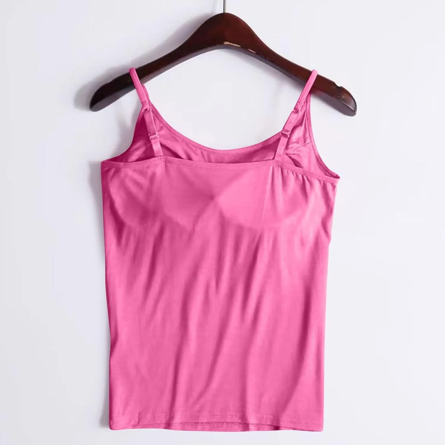 Women's Built-in Bra Tank Tops Adjustable Strap Wire-Free Camisole Padded Workout Yoga Daily Shelf Bra Undershirts
