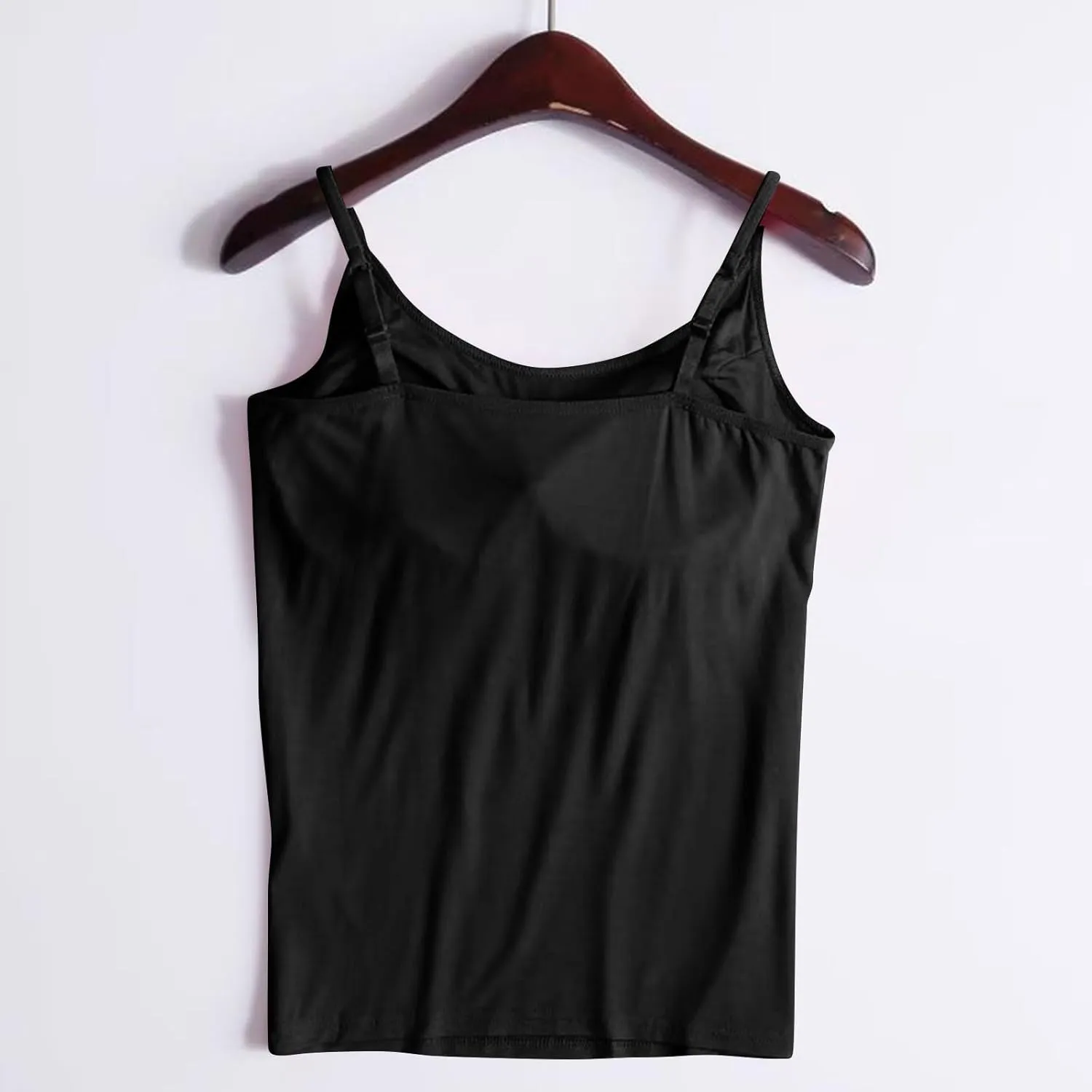 Women's Built-in Bra Tank Tops Adjustable Strap Wire-Free Camisole Padded Workout Yoga Daily Shelf Bra Undershirts