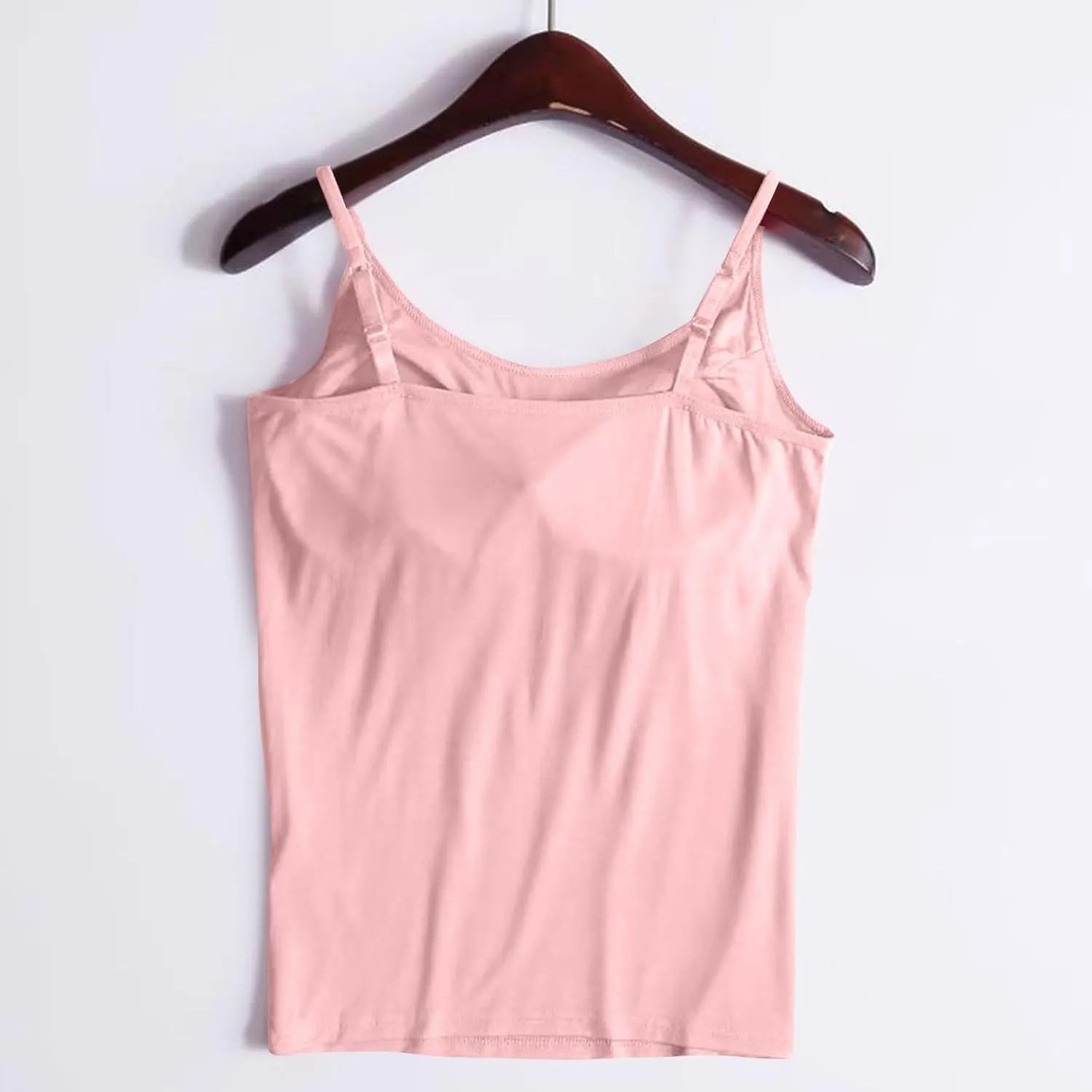 Women's Built-in Bra Tank Tops Adjustable Strap Wire-Free Camisole Padded Workout Yoga Daily Shelf Bra Undershirts