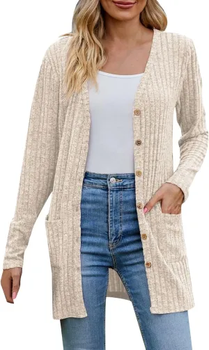Women's Cozy Textured Solid Color Long Sleeve Cardigan Sweater Womens Sheer Kimono Cardigan