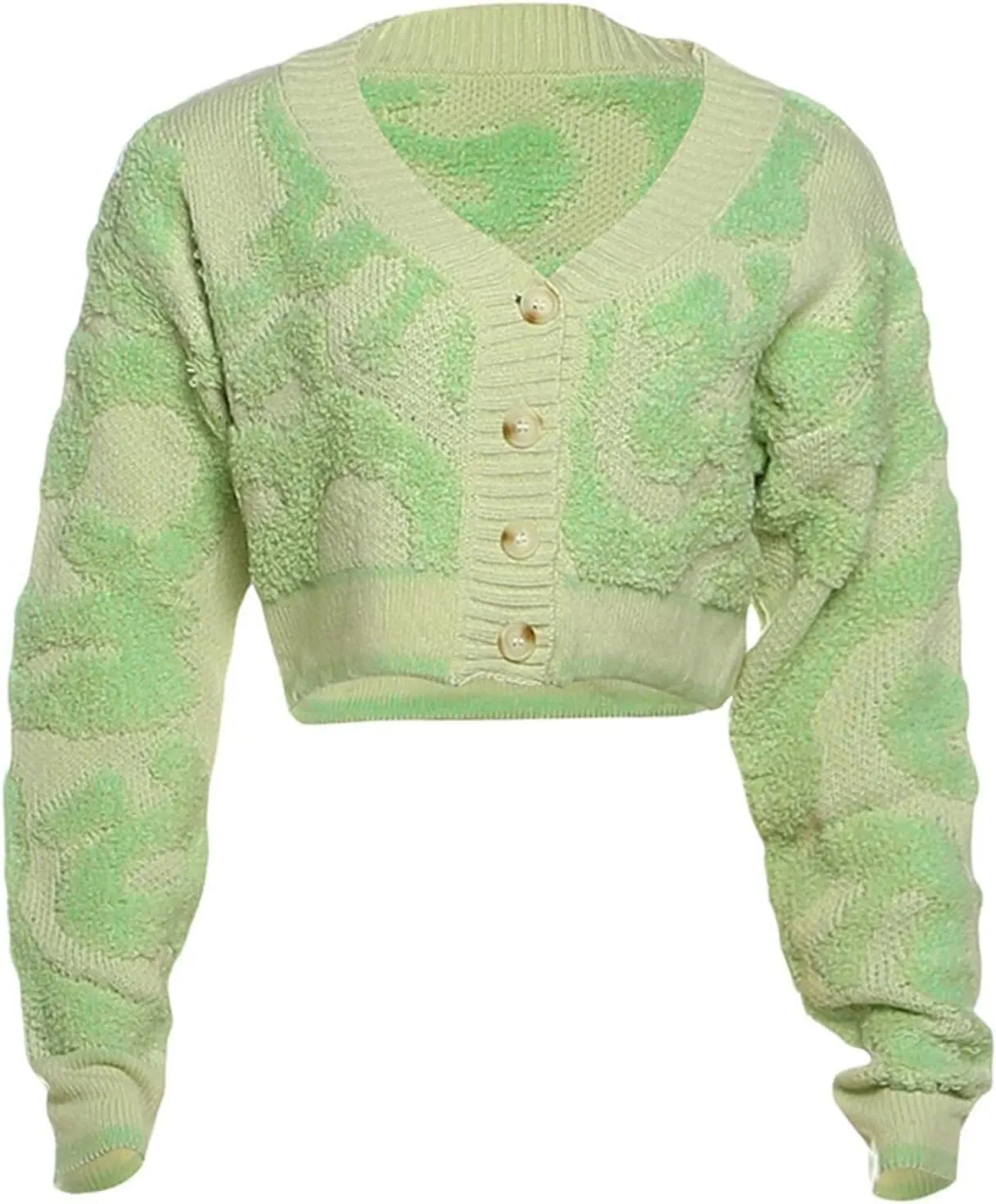 Womens Cute Button Up Cardigans Long Sleeve Open Front Cable Knit Color Block Short Cardigans Sweaters Outerwear Coats