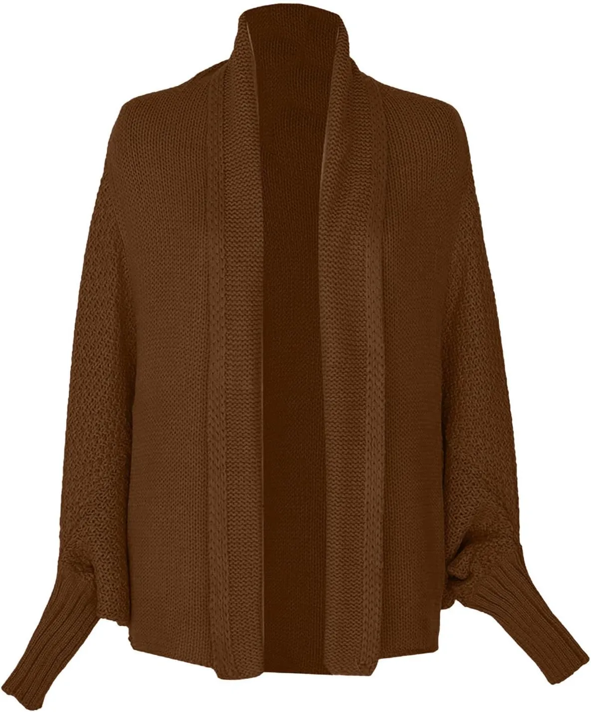 Women's Kimono Batwing Cable Open Front Knitted Cardigan Slouchy Oversized Wrap Sweater Outwear Coats Solid Color