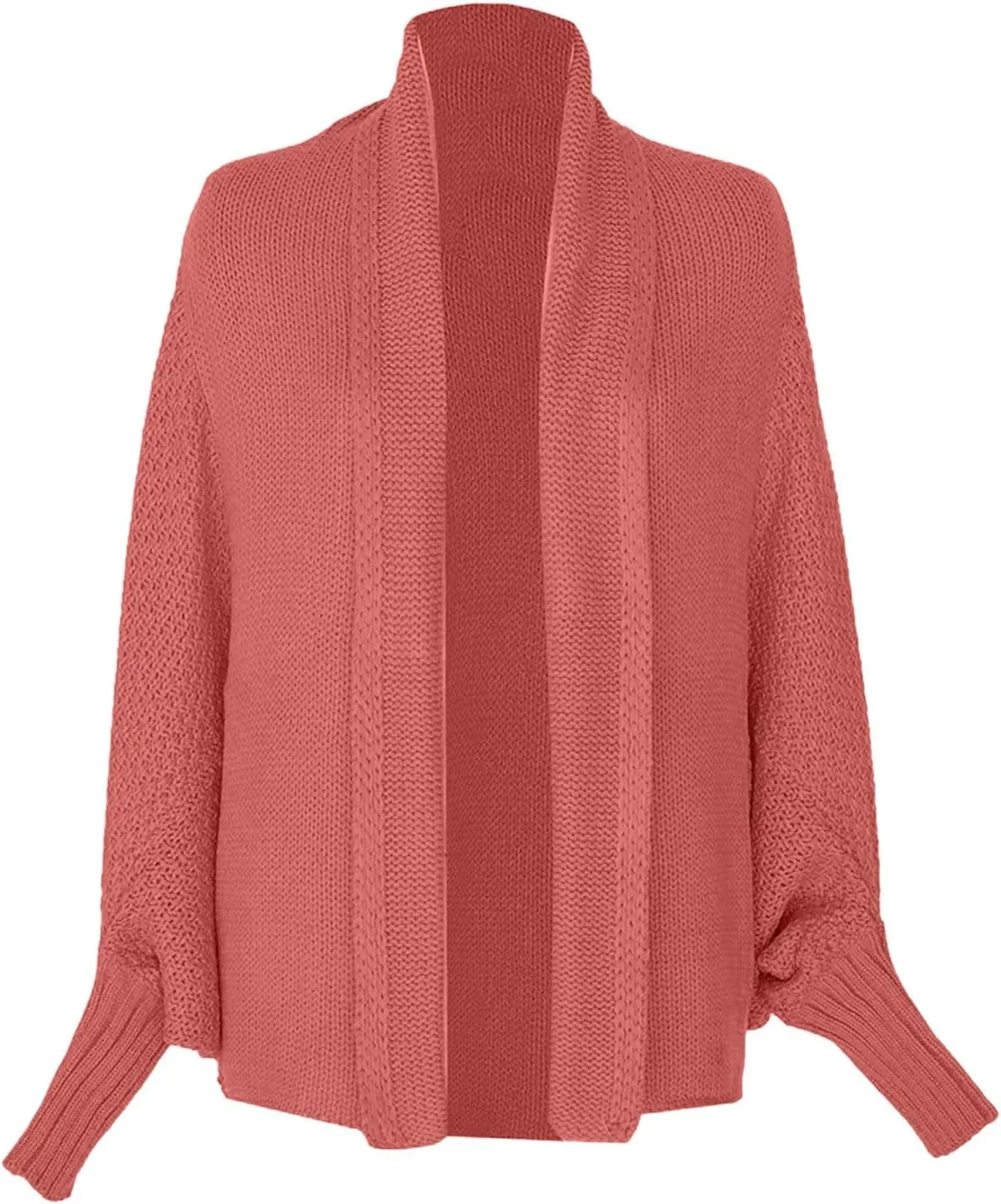 Women's Kimono Batwing Cable Open Front Knitted Cardigan Slouchy Oversized Wrap Sweater Outwear Coats Solid Color