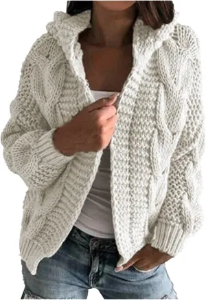 Women's Knit Pocket Cardigan Long Sleeve Sweater Casual Loose Sweater Jacket Hearth and Plow