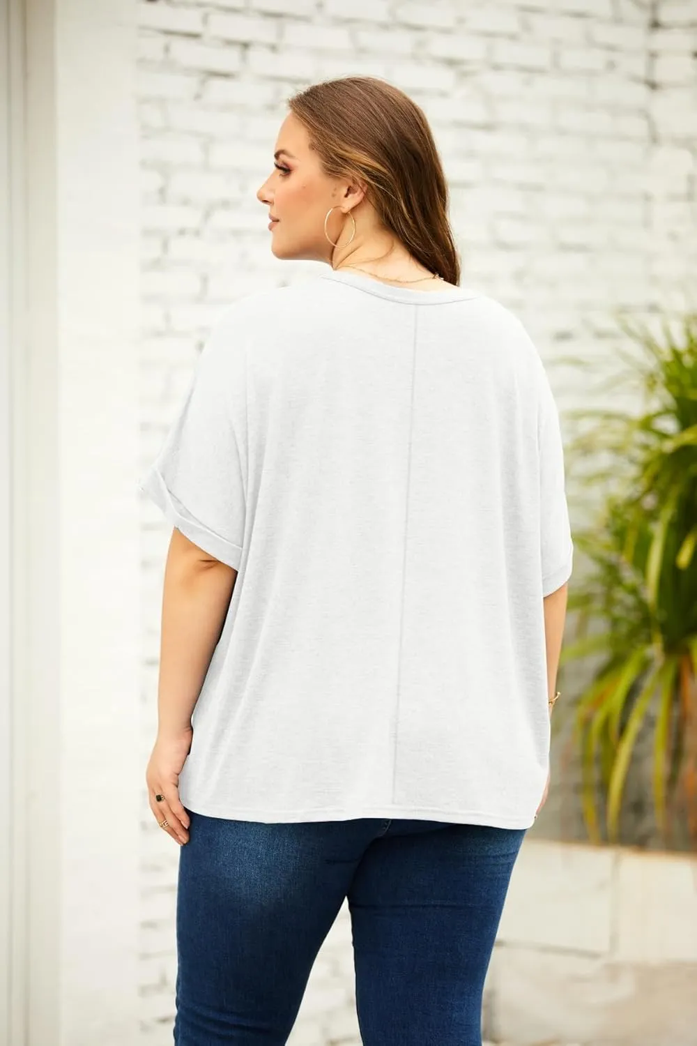 Womens Plus Size Tops (XL-5XL) Summer Oversized Tshirts Half Short Sleeve Tee Shirts Loose Tunic Tops
