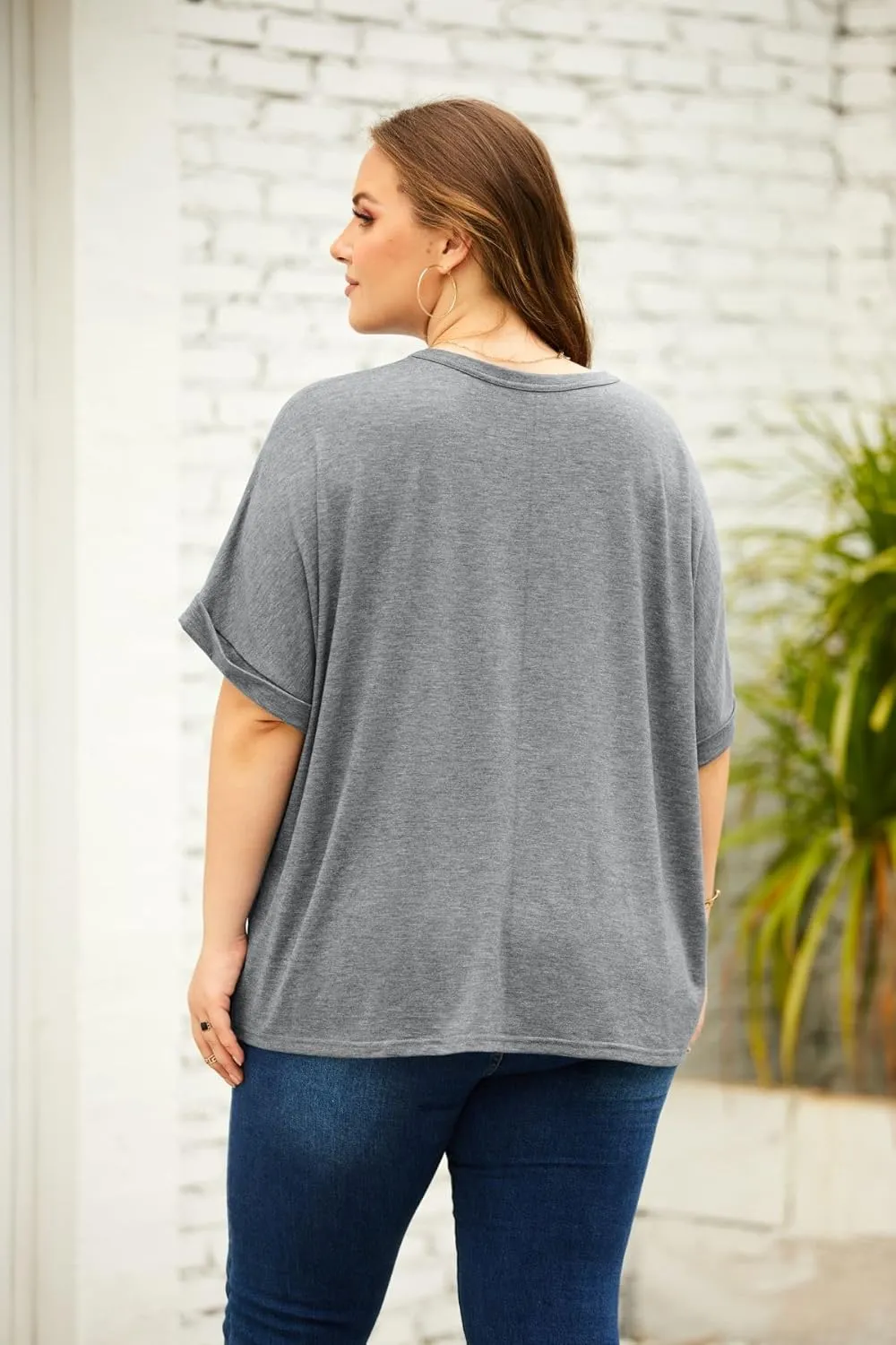 Womens Plus Size Tops (XL-5XL) Summer Oversized Tshirts Half Short Sleeve Tee Shirts Loose Tunic Tops
