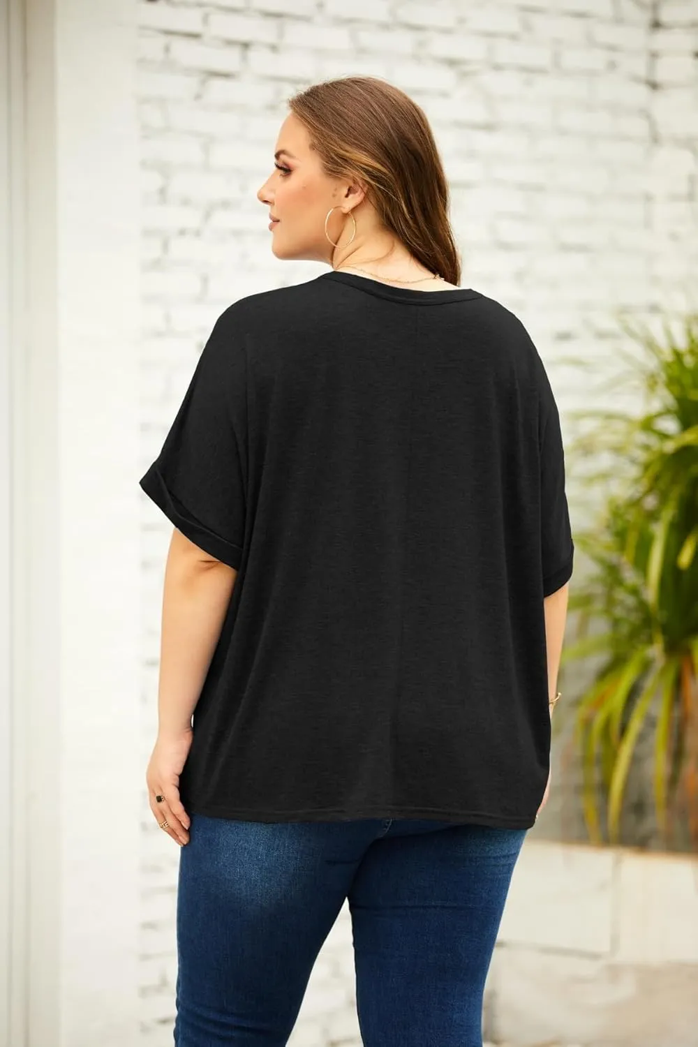 Womens Plus Size Tops (XL-5XL) Summer Oversized Tshirts Half Short Sleeve Tee Shirts Loose Tunic Tops