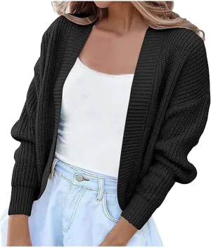 Women's Solid Color Knit Cardigan with Tassels Long Sleeve Open Front Sweater Fall Winter Chartreuse Cardigan