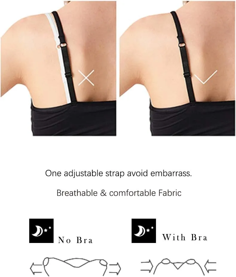 Womens Tank Tops Adjustable Strap Camisole with Built in Padded Bra Vest Sleeveless Layer Top 1/2/3 Packs