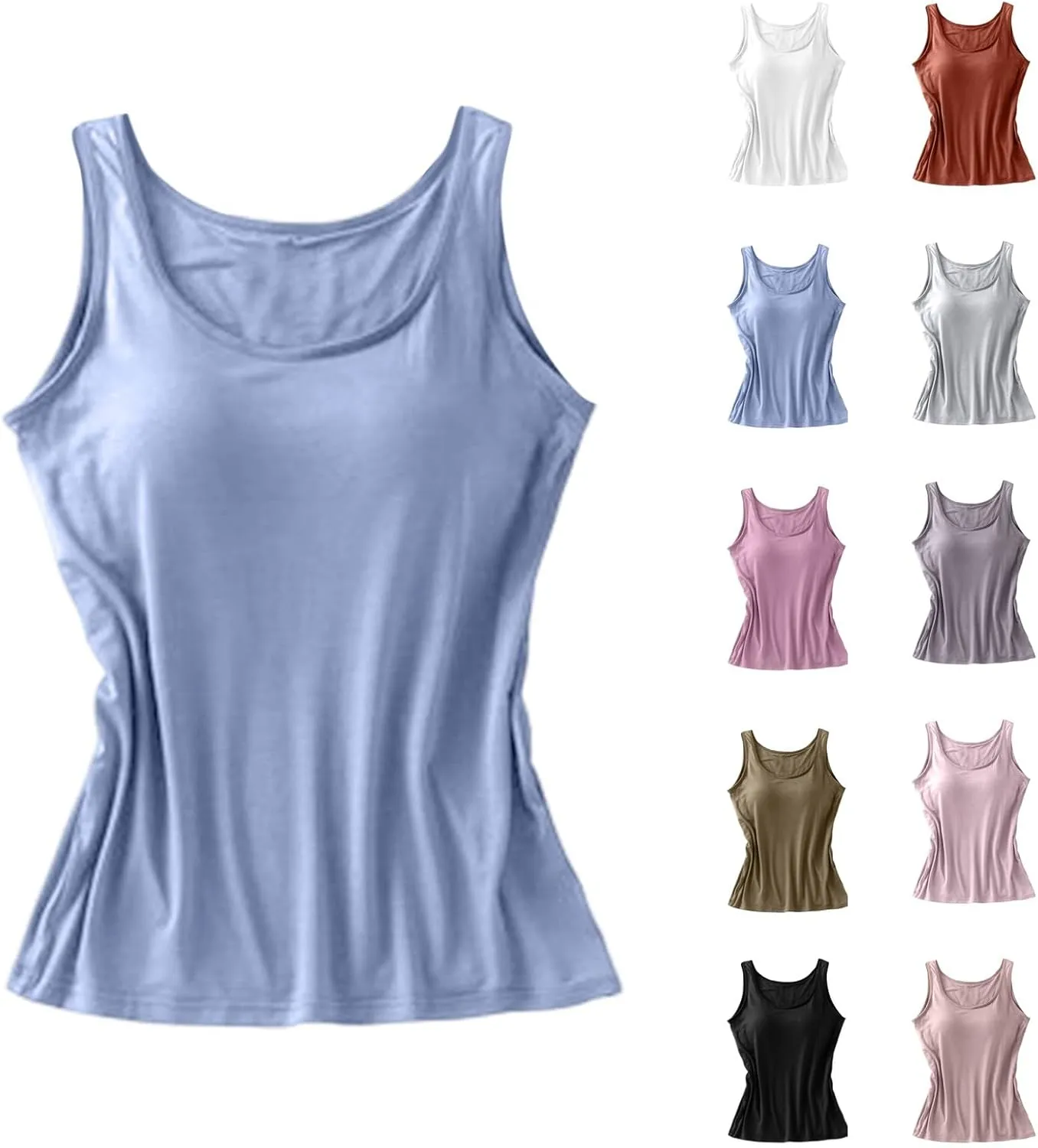 Womens Tank Tops with Built in Bra 2025 Summer Casual Sleeveless Padded Padded Sports Workout Yoga Gym Undershirt