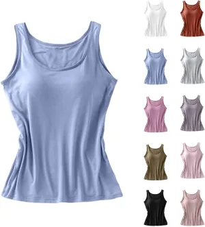 Womens Tank Tops with Built in Bra 2025 Summer Casual Sleeveless Padded Padded Sports Workout Yoga Gym Undershirt