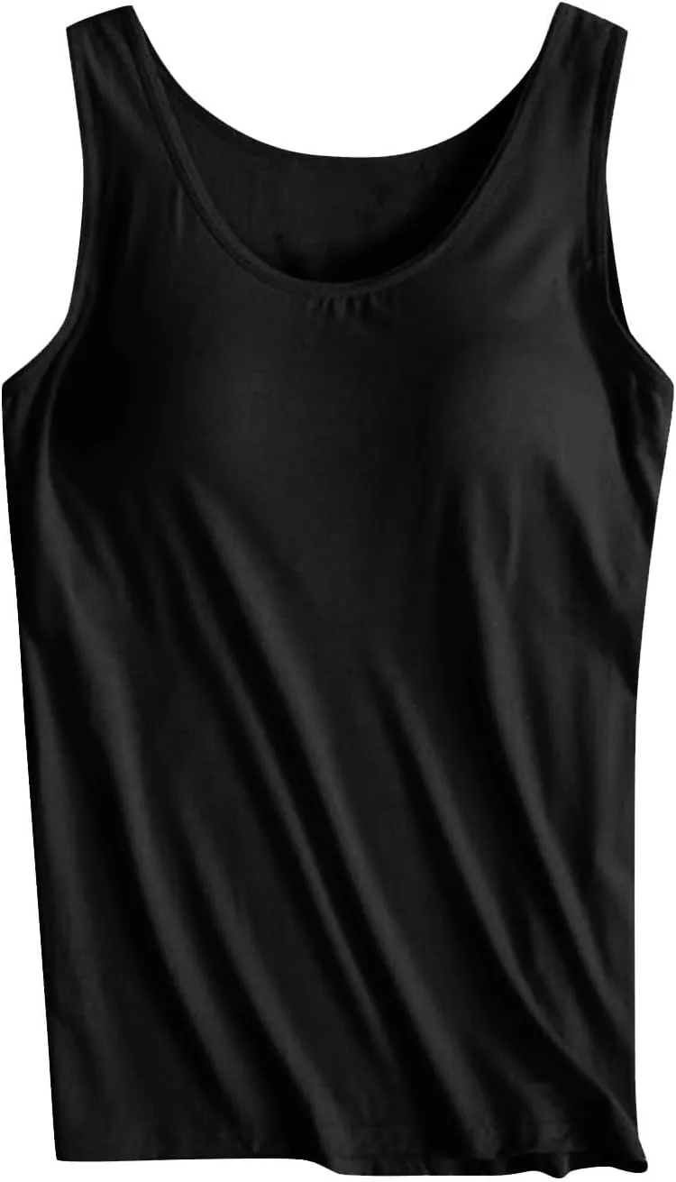 Womens Tank Tops with Built in Bra 2025 Summer Casual Sleeveless Padded Padded Sports Workout Yoga Gym Undershirt