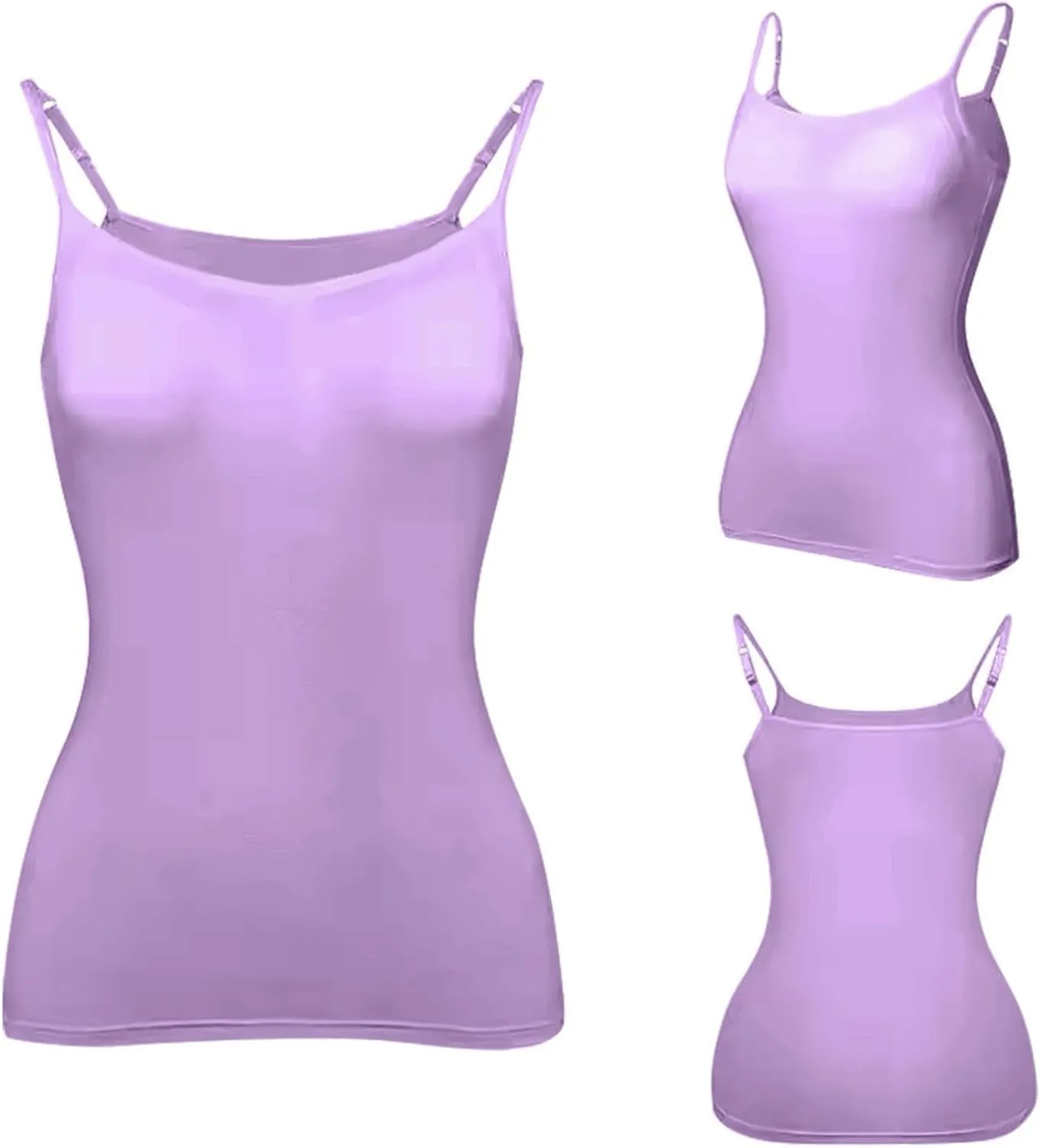 Womens Tank Tops with Built in Bra Adjustable Spaghetti Strap Camisole Shelf Bra Cotton Undershirts Layering Tank Tops