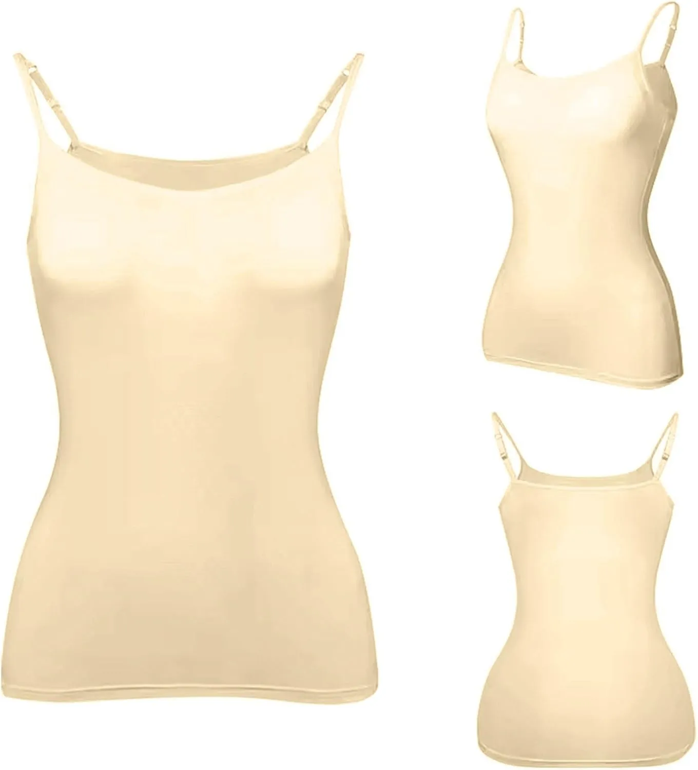 Womens Tank Tops with Built in Bra Adjustable Spaghetti Strap Camisole Shelf Bra Cotton Undershirts Layering Tank Tops