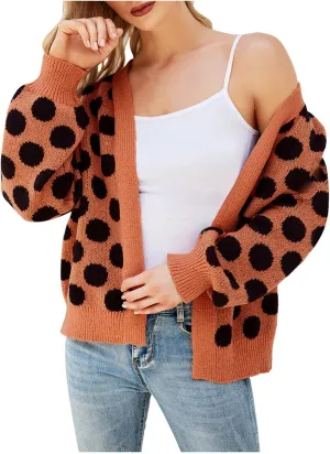Womens V-Neck Sweaters Long Sleeve Button Down Cardigan Casual Knit Color Block Stripes Women's Sweater Coats