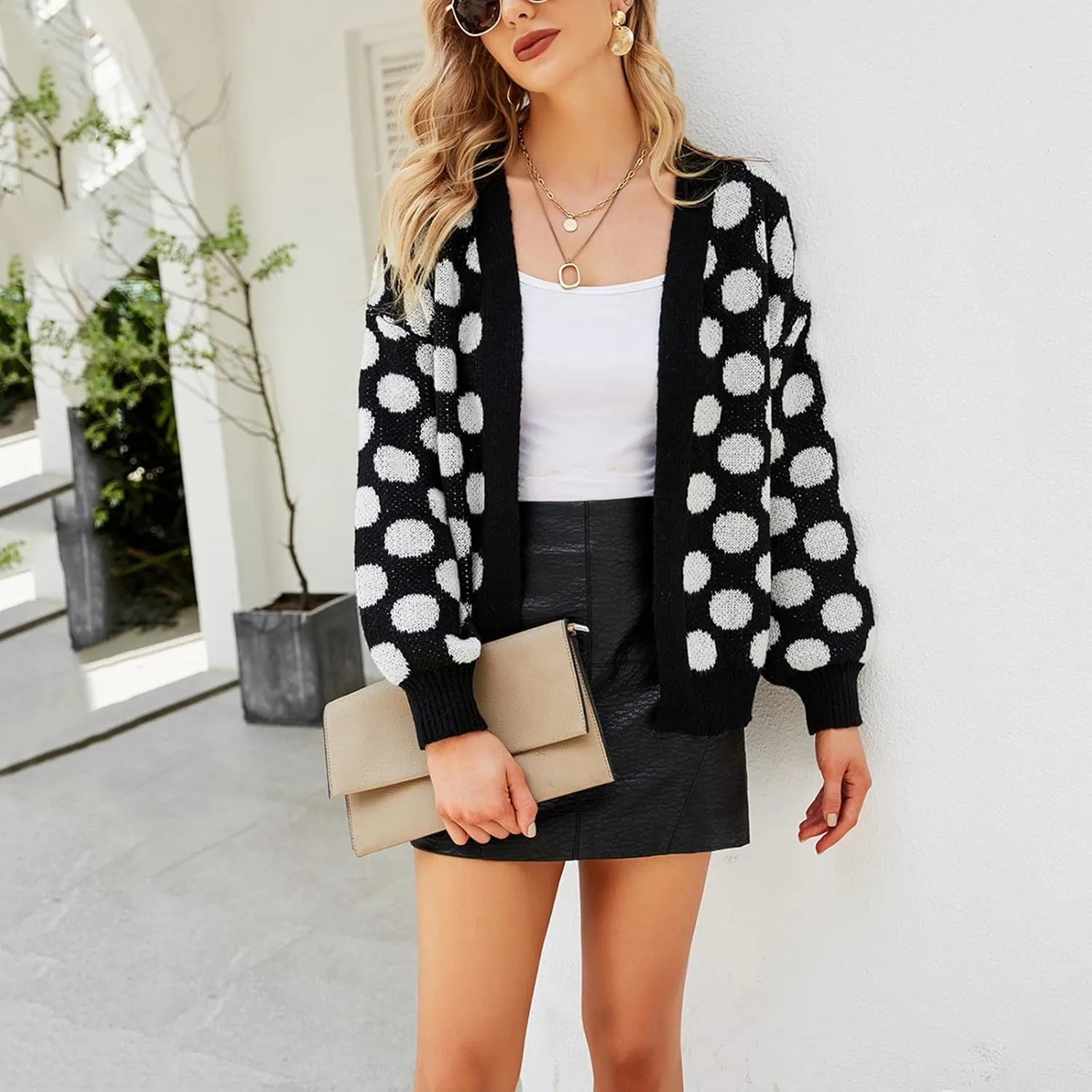 Womens V-Neck Sweaters Long Sleeve Button Down Cardigan Casual Knit Color Block Stripes Women's Sweater Coats