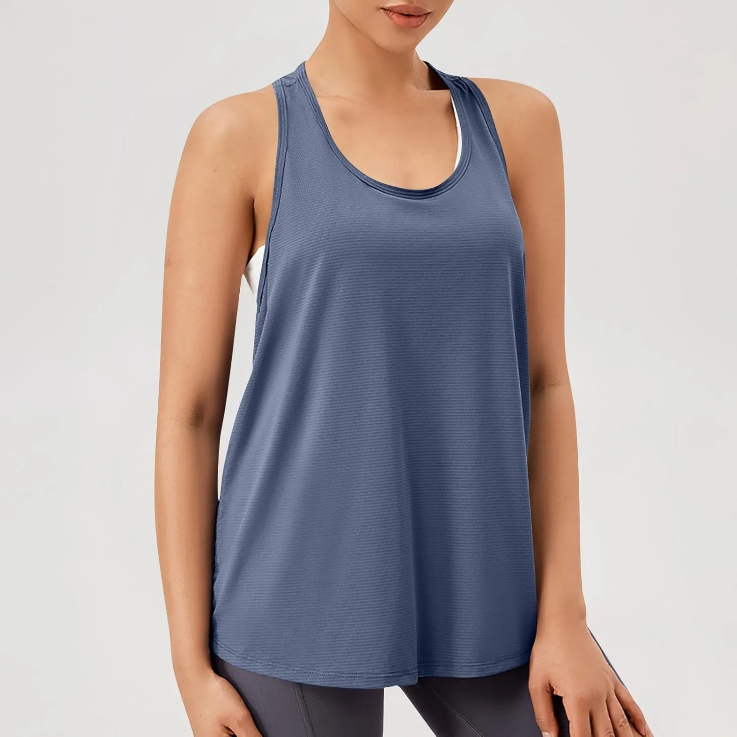 Workout Tank Tops for Women Racerback Quick Dry Sleeveless Shirts Casual Solid Loose Fit Blouses for Running Yoga