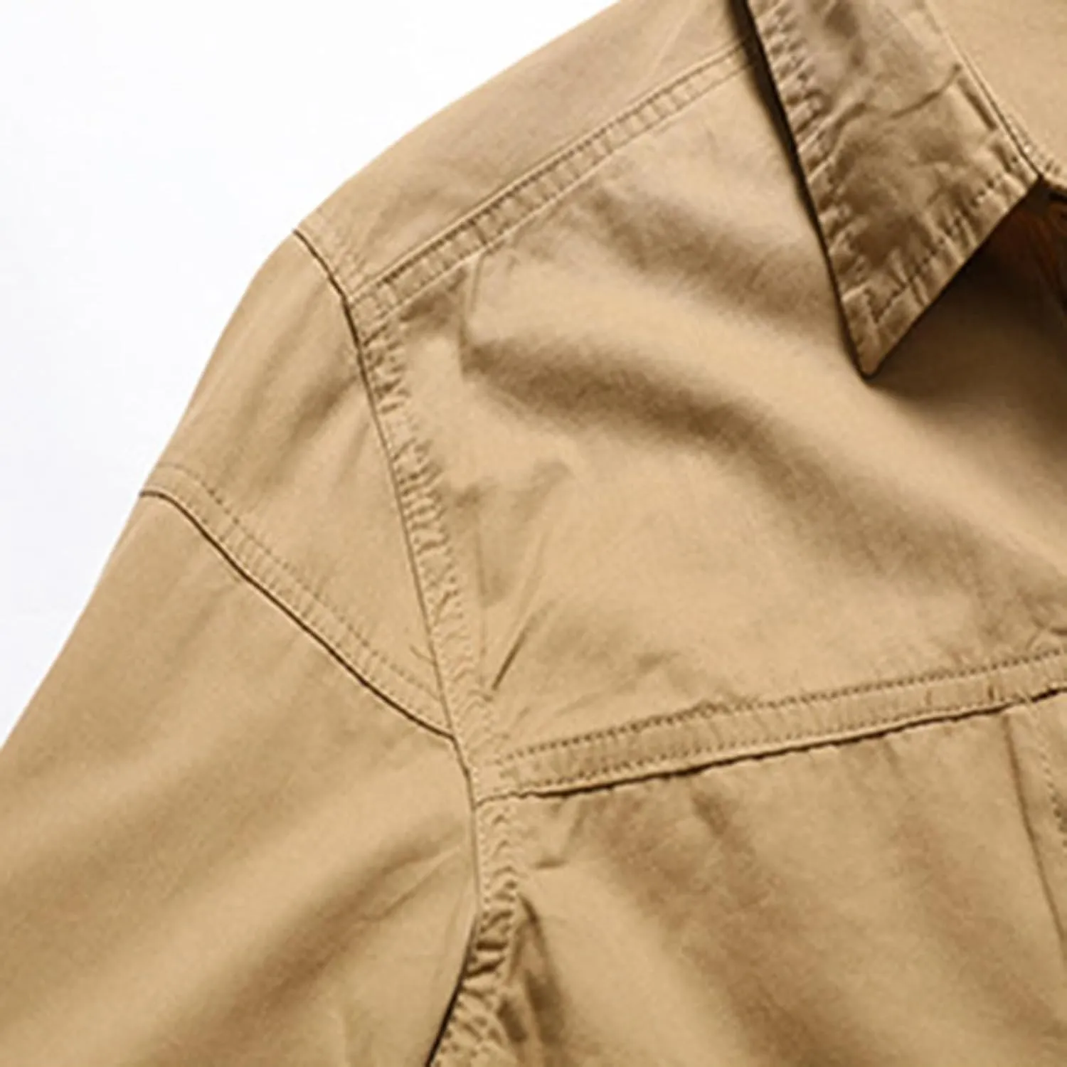 Xiaojmake Men Tactical Shirt Button Down Long Sleeve Ripstop Quick Dry Work Shirt UV Protection Hiking Fishing Safari Shirt