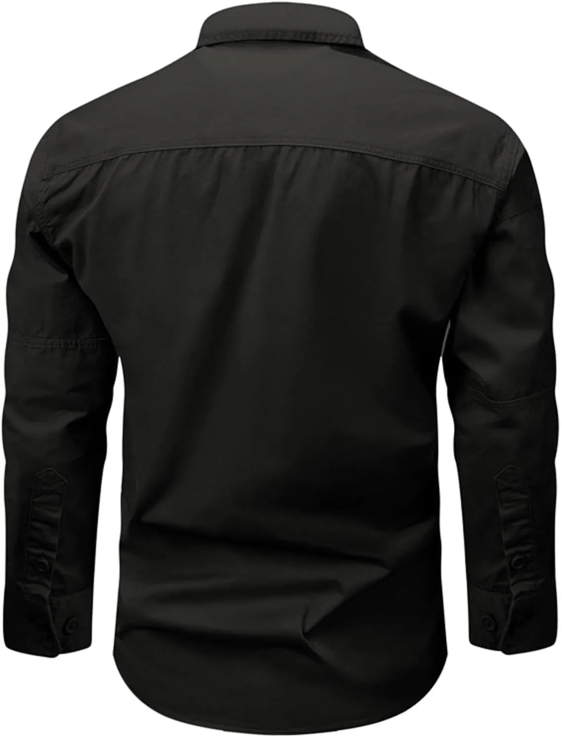 Xiaojmake Men Tactical Shirt Button Down Long Sleeve Ripstop Quick Dry Work Shirt UV Protection Hiking Fishing Safari Shirt