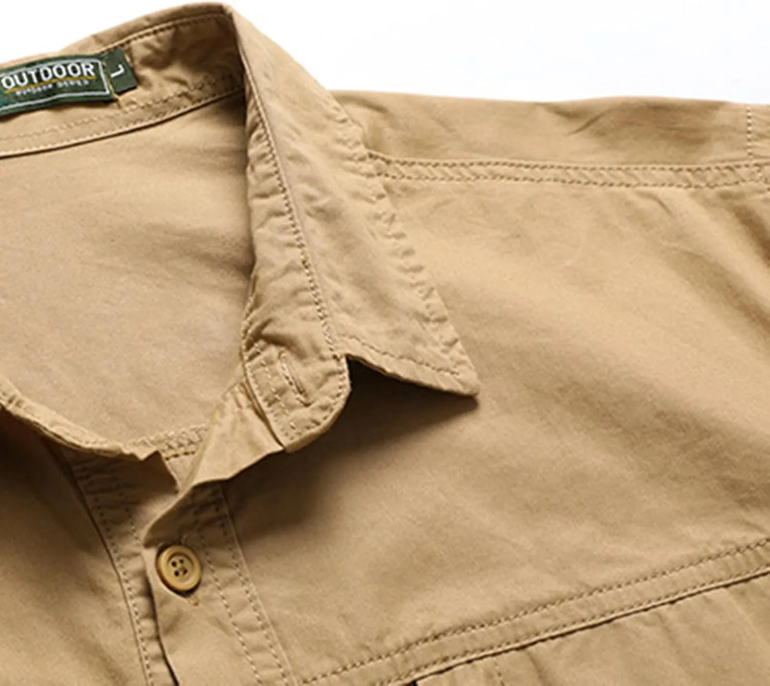 Xiaojmake Men Tactical Shirt Button Down Long Sleeve Ripstop Quick Dry Work Shirt UV Protection Hiking Fishing Safari Shirt
