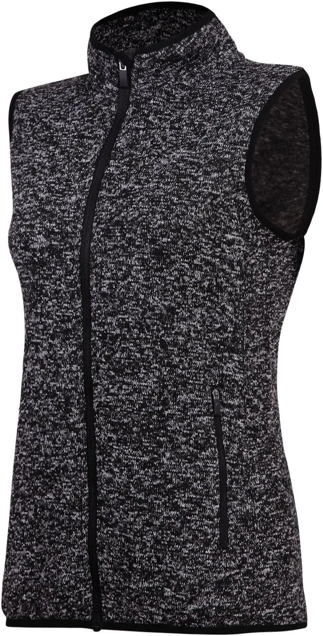 Zip Up Womens Vest with Zipper Pockets Athletic Sweater Fleece Vest Sleeveless Sweater Jacket