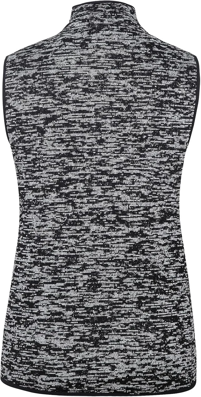 Zip Up Womens Vest with Zipper Pockets Athletic Sweater Fleece Vest Sleeveless Sweater Jacket