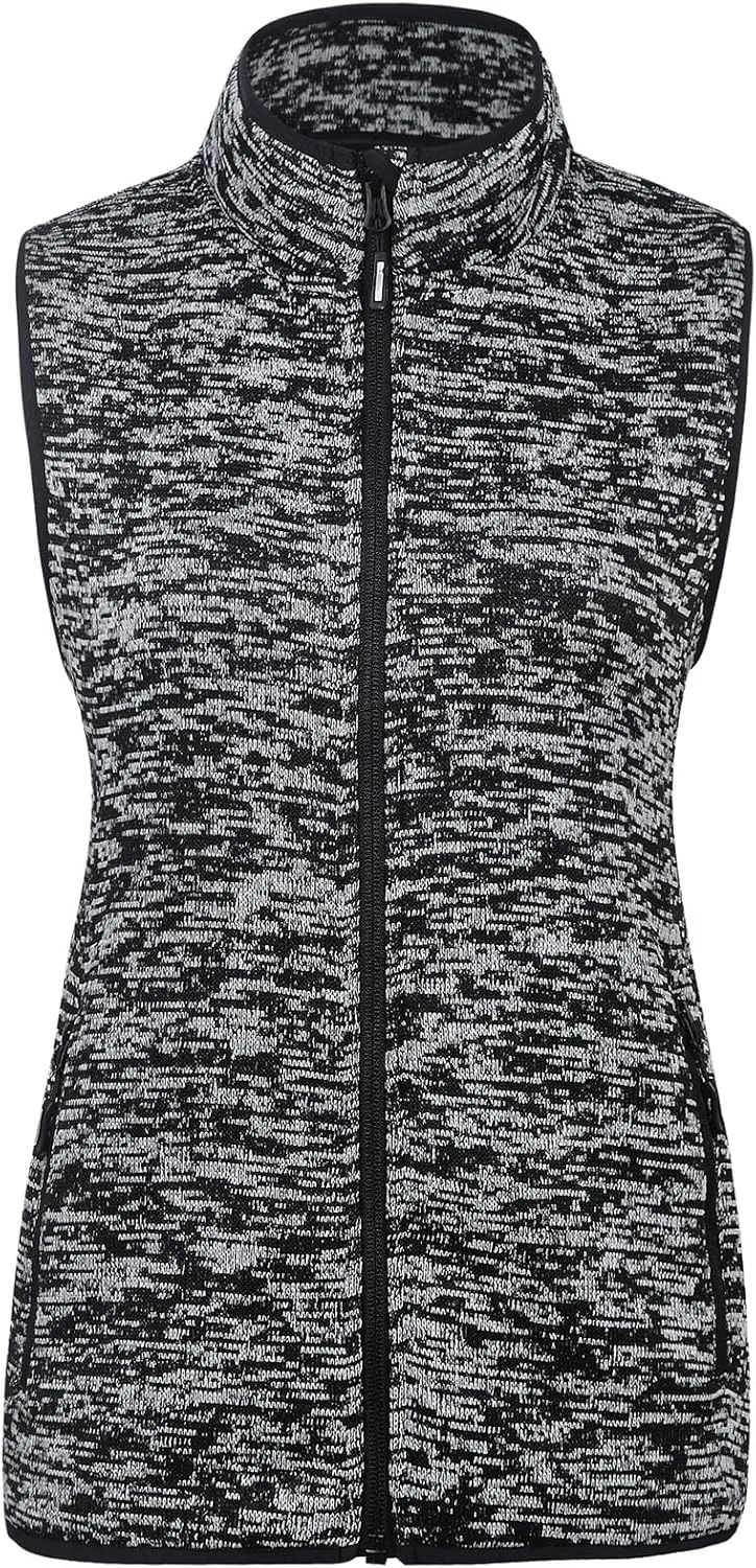 Zip Up Womens Vest with Zipper Pockets Athletic Sweater Fleece Vest Sleeveless Sweater Jacket