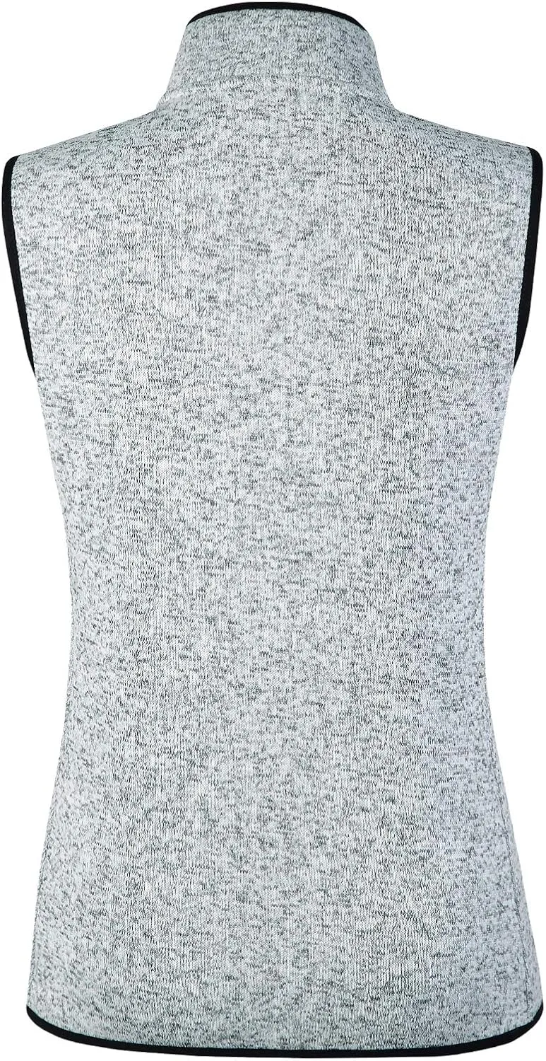 Zip Up Womens Vest with Zipper Pockets Athletic Sweater Fleece Vest Sleeveless Sweater Jacket